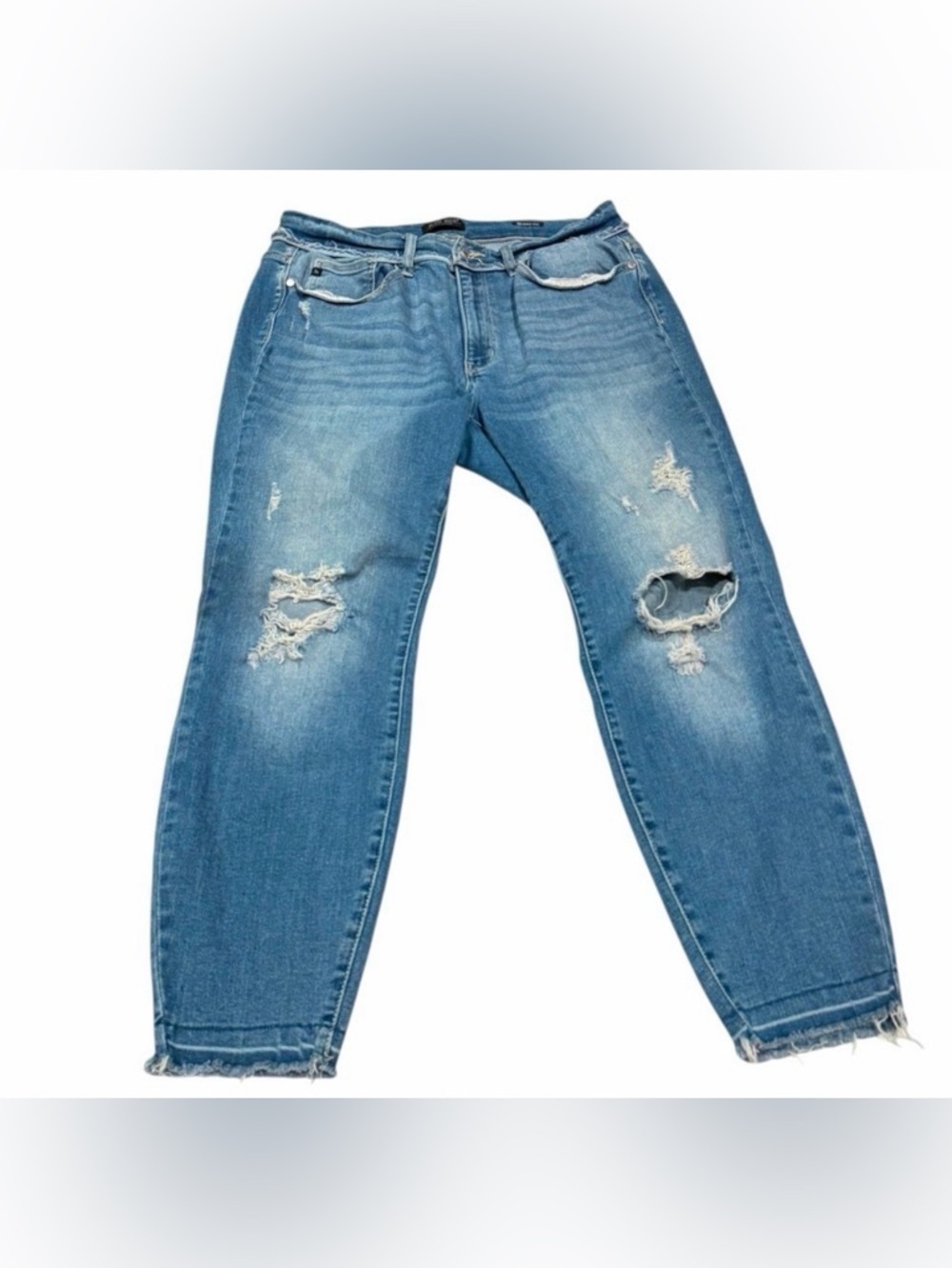 Judy Blue Skinny Fit Jeans Classic Distressed Slim Medium Wash Plus Size 16W